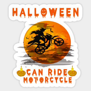 Halloween Witches With Hitches Riding Motorcycle Funny T-Shirt for men and women Sticker